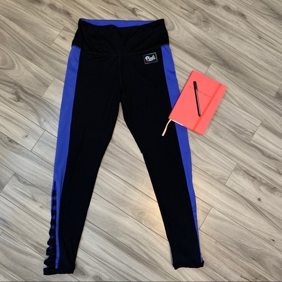 PINK | Black and Blue Sport Yoga Leggings with Details on Side Size Medium​​ - Picture 4 of 9